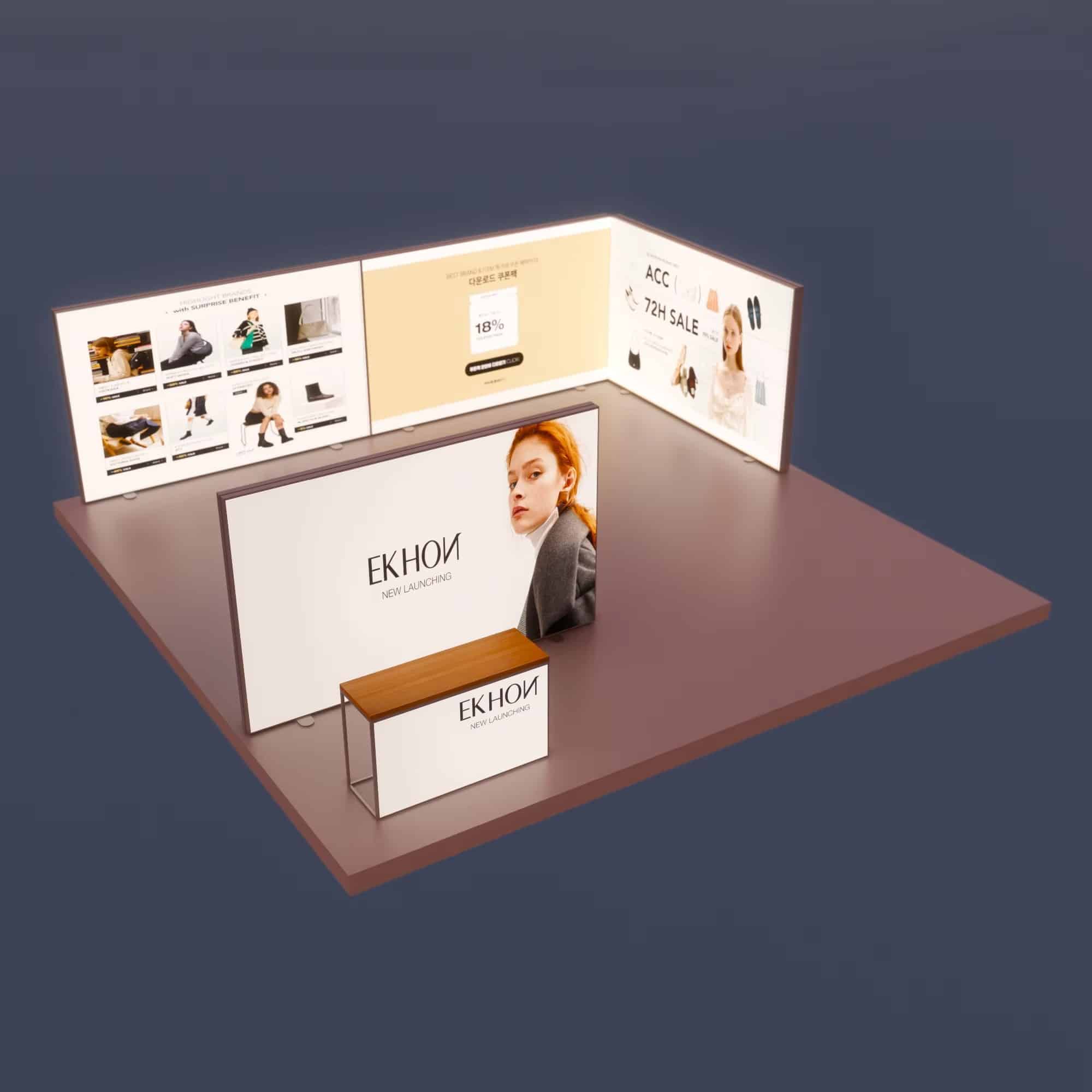 20x20 feet island trade show booth design six